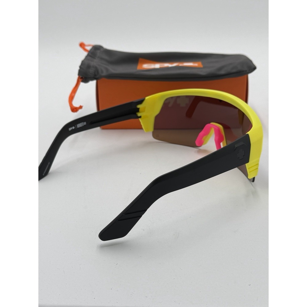 SPY MONOLITH 5050 Sunglasses | Matte Neon Yellow / Bronze Purple Spectra Mirror - Picture 4 of 9